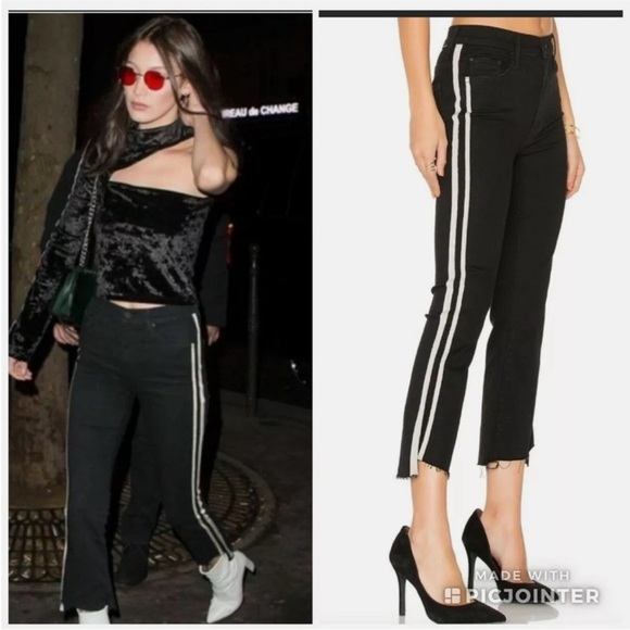 Mother Women’s High Rise Insider Crop Step Fray Black Denim Jeans- Size 26 - Picture 2 of 8